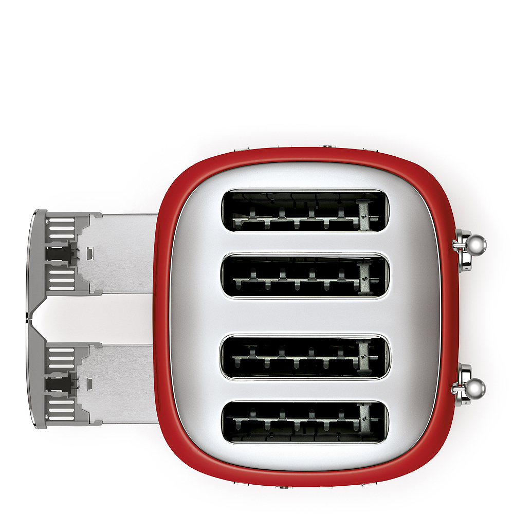 Smeg 50's style Brödrost 4 skivor kvadrat Röd