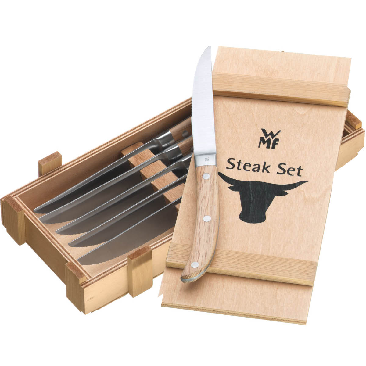 Ranch Grillkniv 6-delar Rostfri/Trä