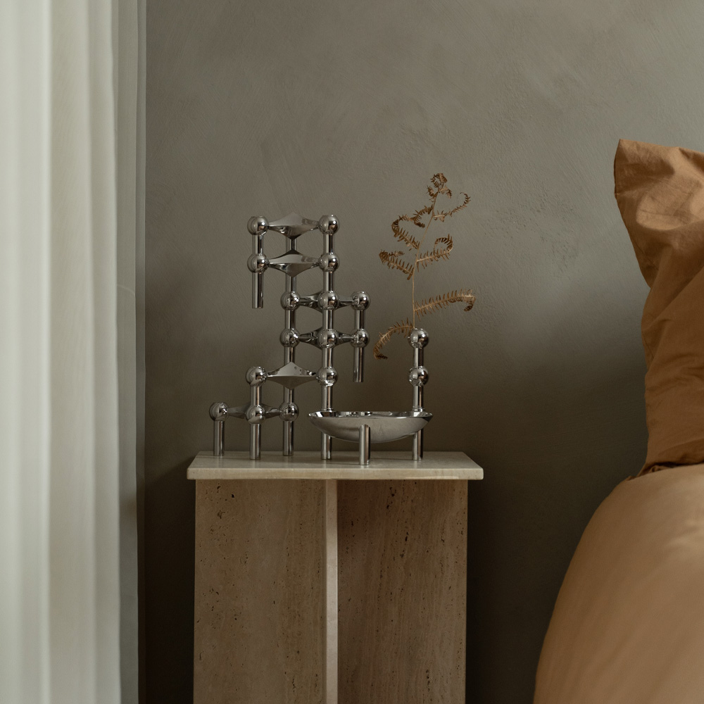 Stoff Nagel Ljusstake Krom