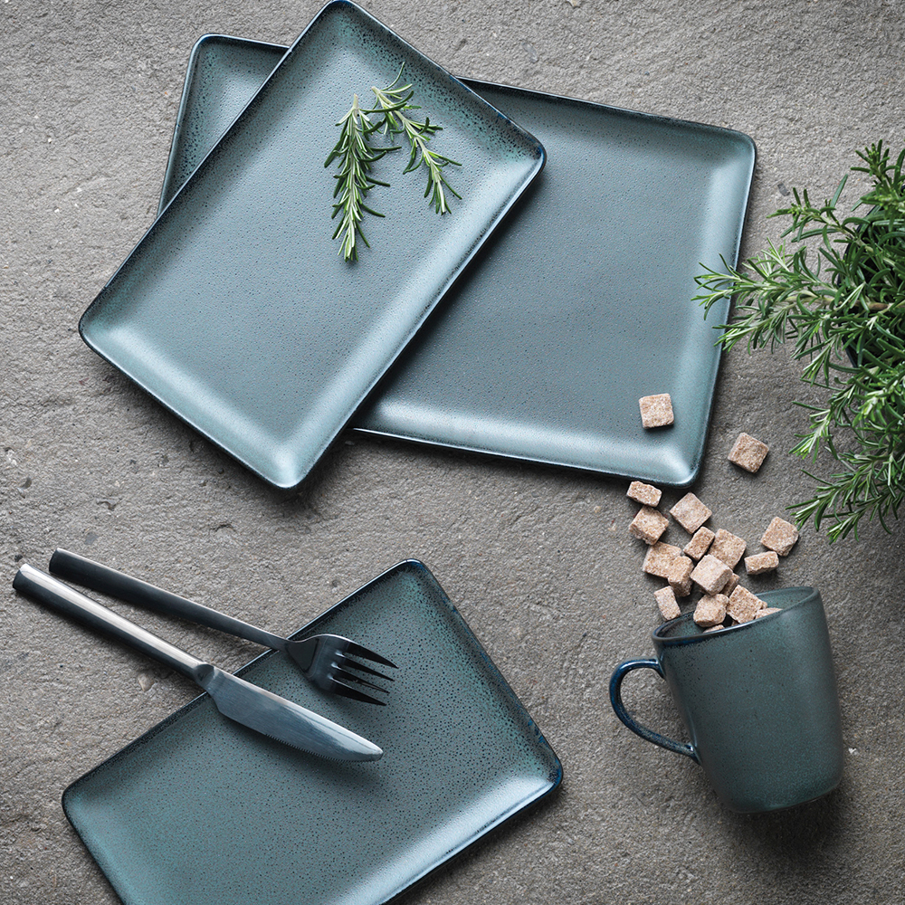 Raw Tallrik rektangulär 31,5x20 cm Northern Green