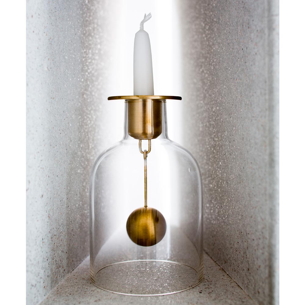 Bell Ljusstake Mässing/glas 12 cm
