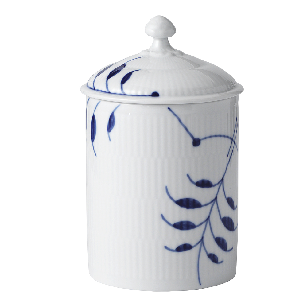Blue Fluted Mega Burk med lock 16 cm