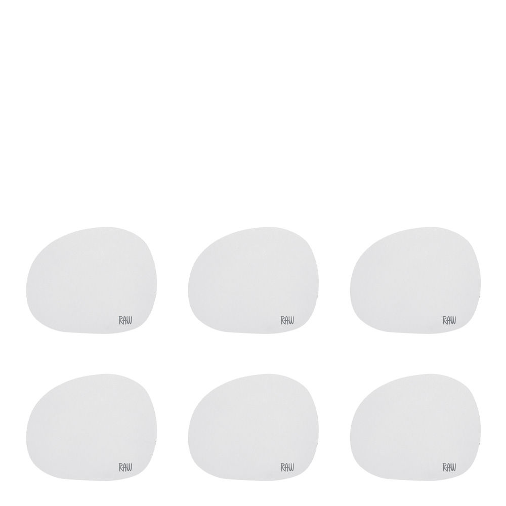 RAW Silikon Glasunderlägg 12,2x10 cm 6-pack Ljusgrå