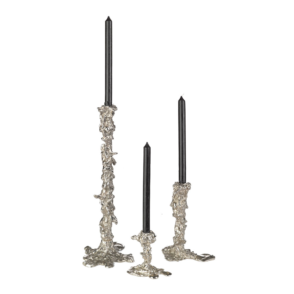 Drip Ljusstake 25 cm Silver