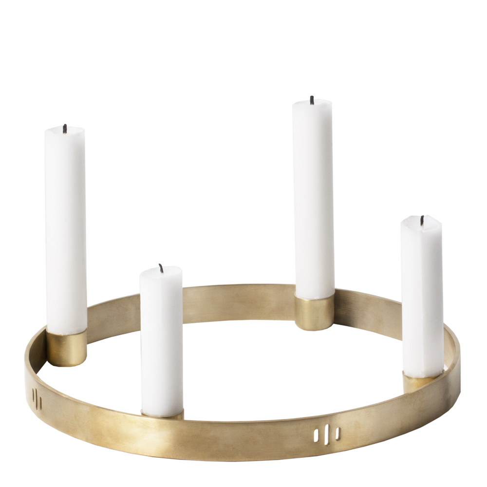 Circle Ljushållare 25 cm 4 ljus Mässing