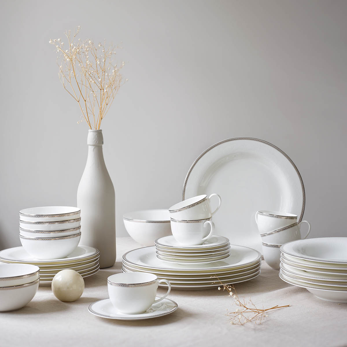 Silver Paisley Tallrik 28 cm Vit