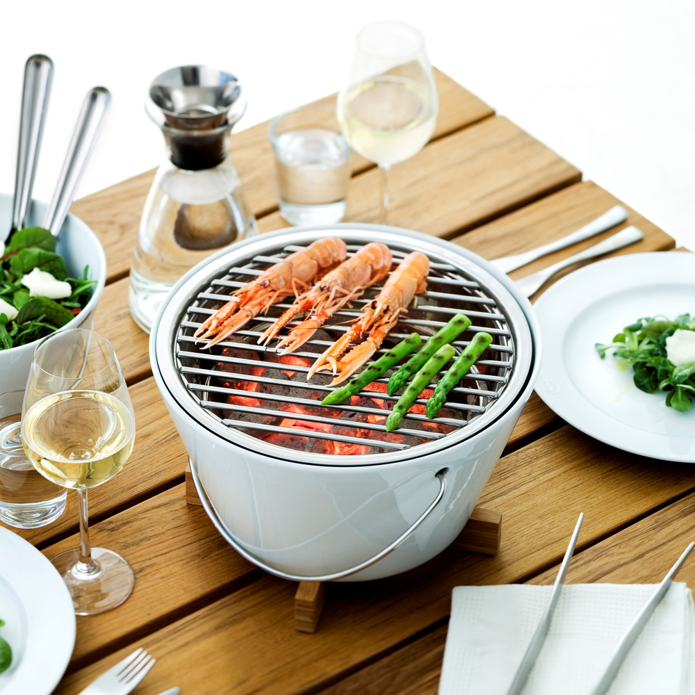 Outdoor Bordsgrill 30 cm Vit