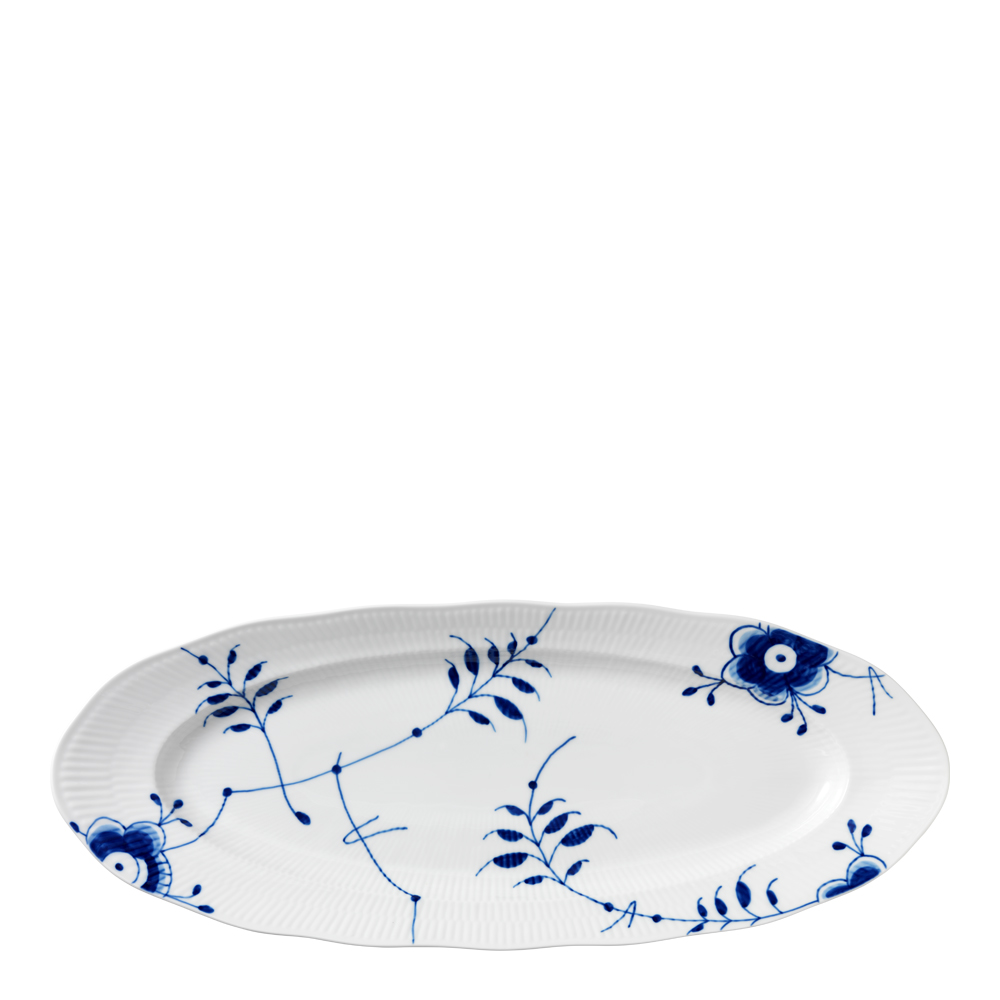 Blue Fluted Mega Fat oval 60 cm