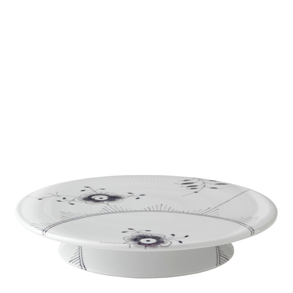 Black Fluted Mega Tårtfat på fot 32 cm