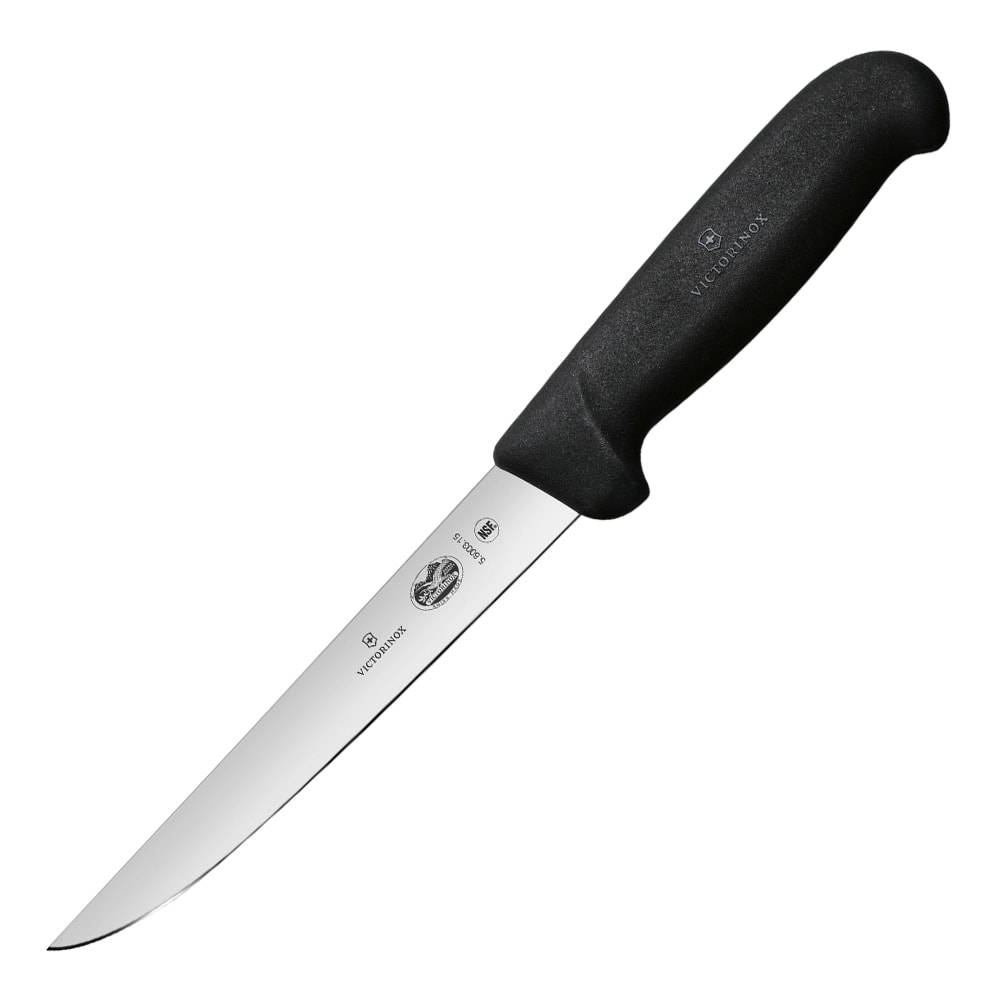 Fibrox Urbeningskniv med rakt blad 15 cm Svart