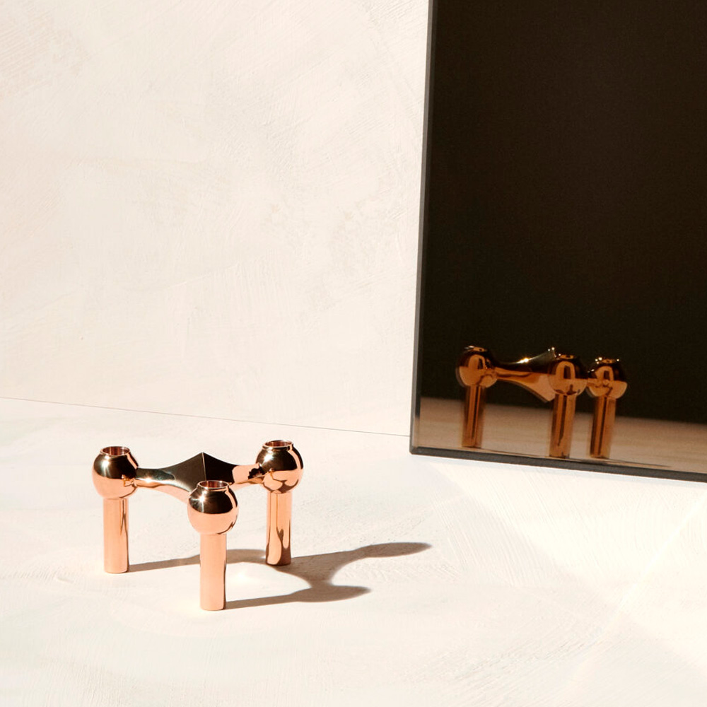 Stoff Nagel Ljusstake Rose Guld