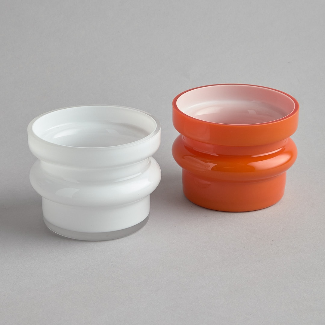 P O Ström Alsterfors Opalglas 2 st