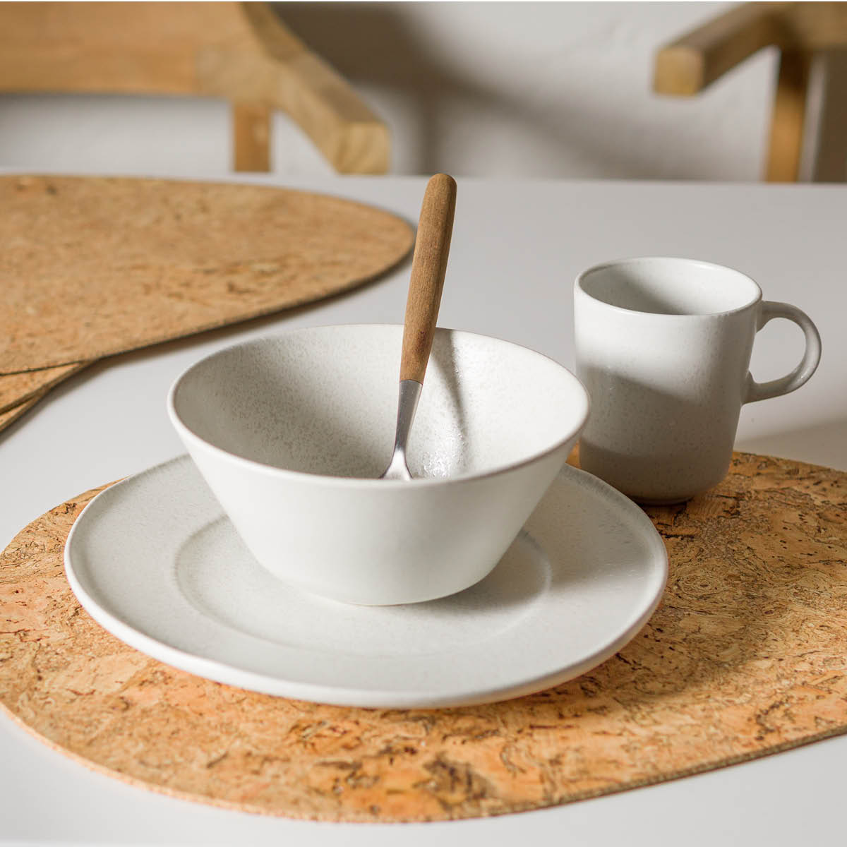White Satin Assiette 23 cm White Snow