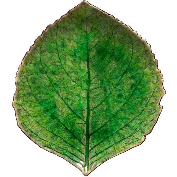 Riviera Hortensiablad Assiett 17x15 cm Grön/Svart