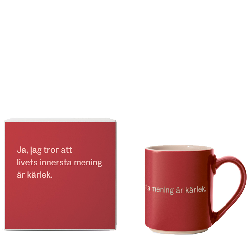 Astrid Lindgren Mugg Ja, jag tror att livets innersta�?Röd