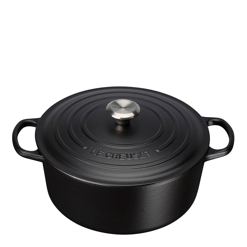Signature Gjutjärnsgryta rund 28 cm 6,7 L Svart matt