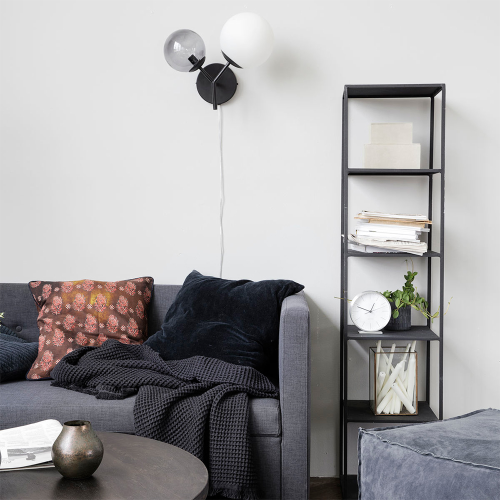 Twice Vägglampa 50 cm Svart