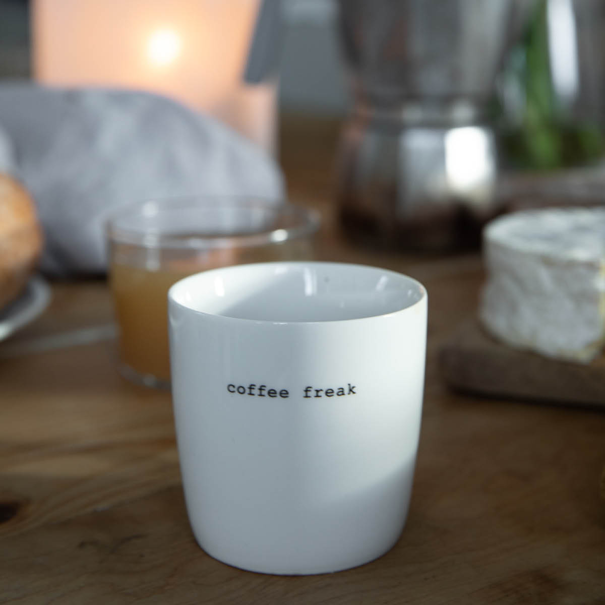 Sögne Mugg Mini 10 cl Coffee freak Vit