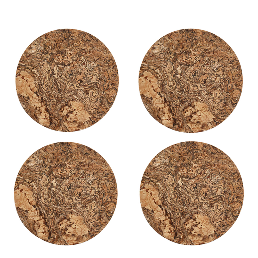 Skandinavien Glasunderlägg Rund Kork 4-pack