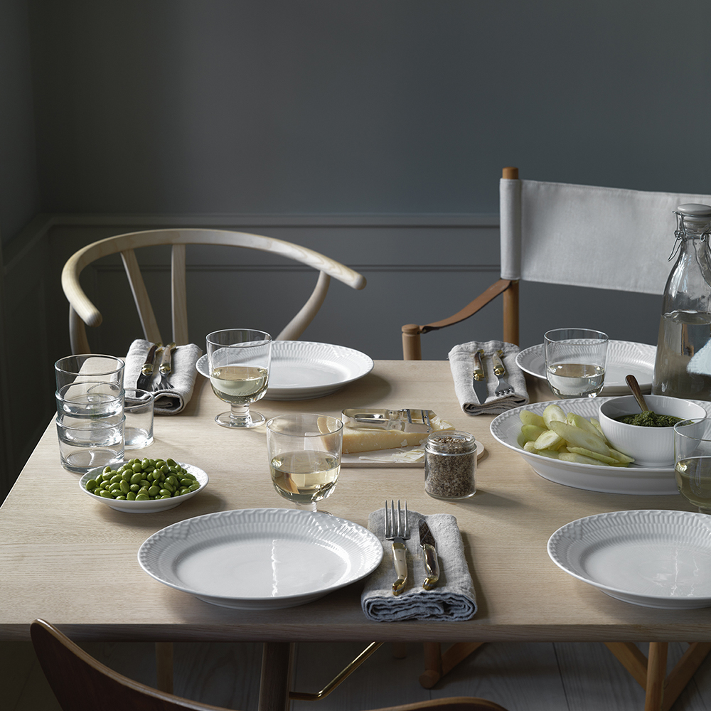 White Fluted Half Lace Tallrik 27 cm