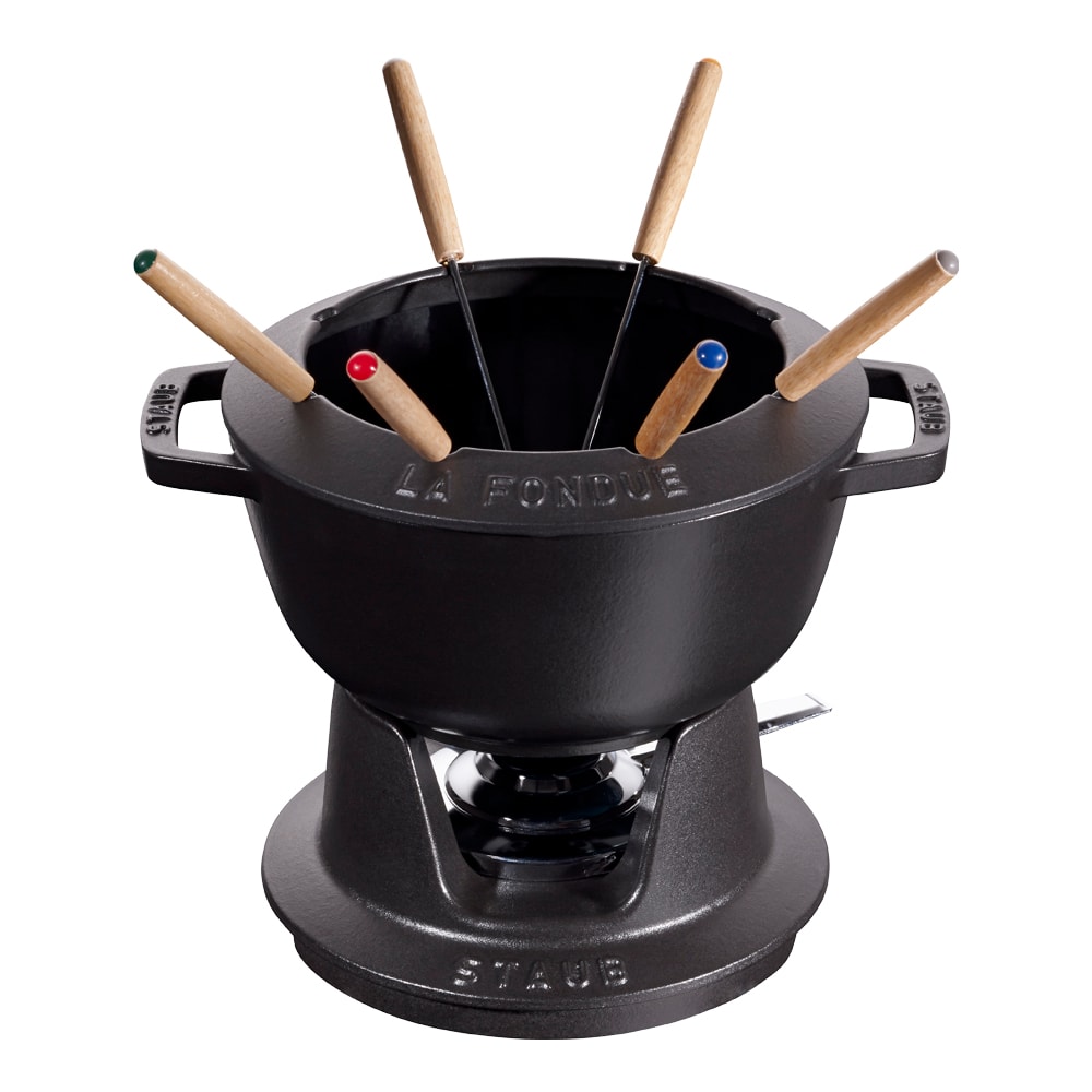 Fondueset 2,35 L gjutjärn Svart