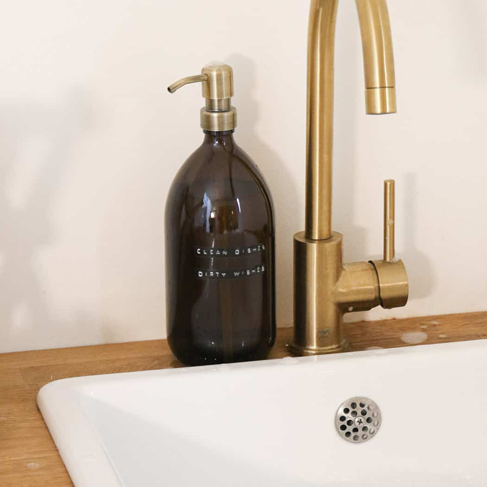 Diskmedel med pump 1 L Mässing/Brun