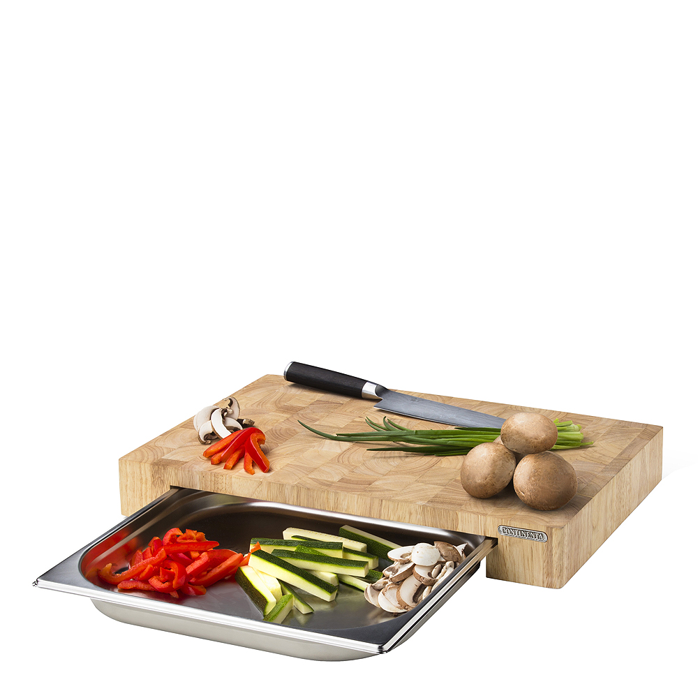 Skärbräda med låda 39x27x6 cm