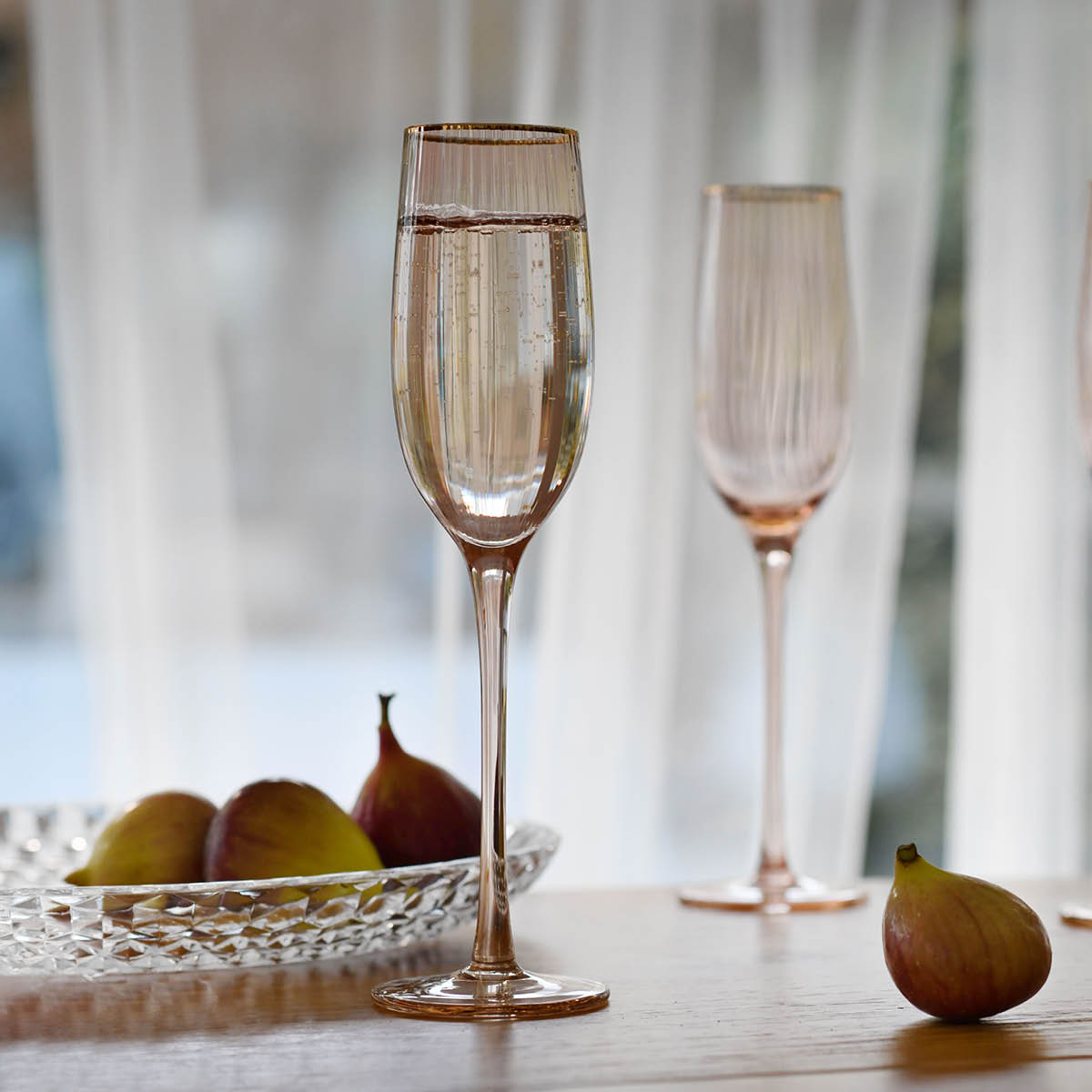 Champagneglas med Guldkant 22 cl 4-pack Soft Pink