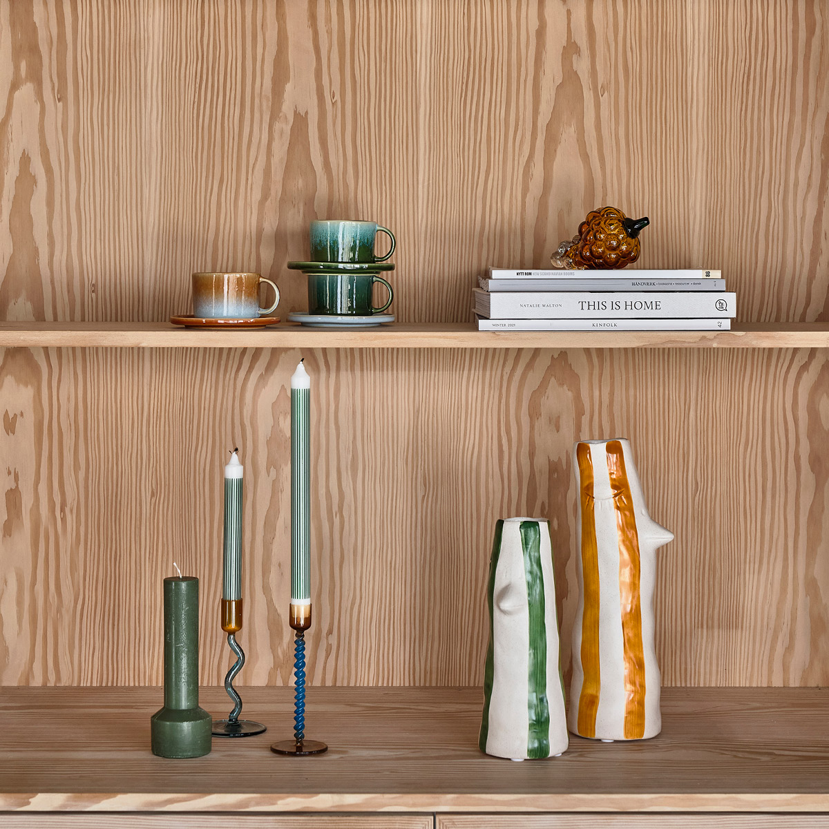 Styles Blockljus 8x 3 cm Dark Green