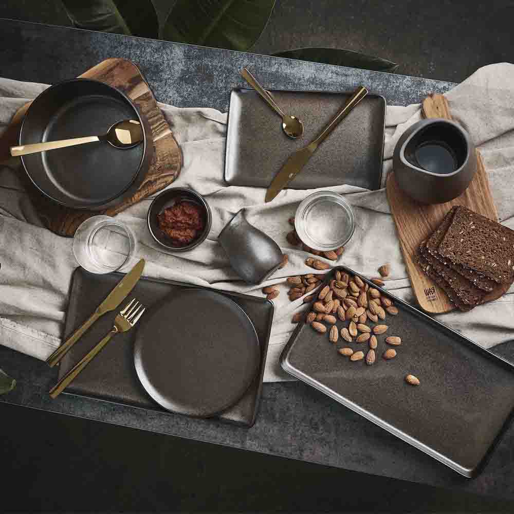 Raw Fat Rektangulär 34x18 cm Brun Metallic