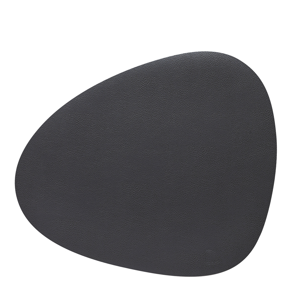Leather Serene Curve Bordstablett L 37x44 cm Anthracite