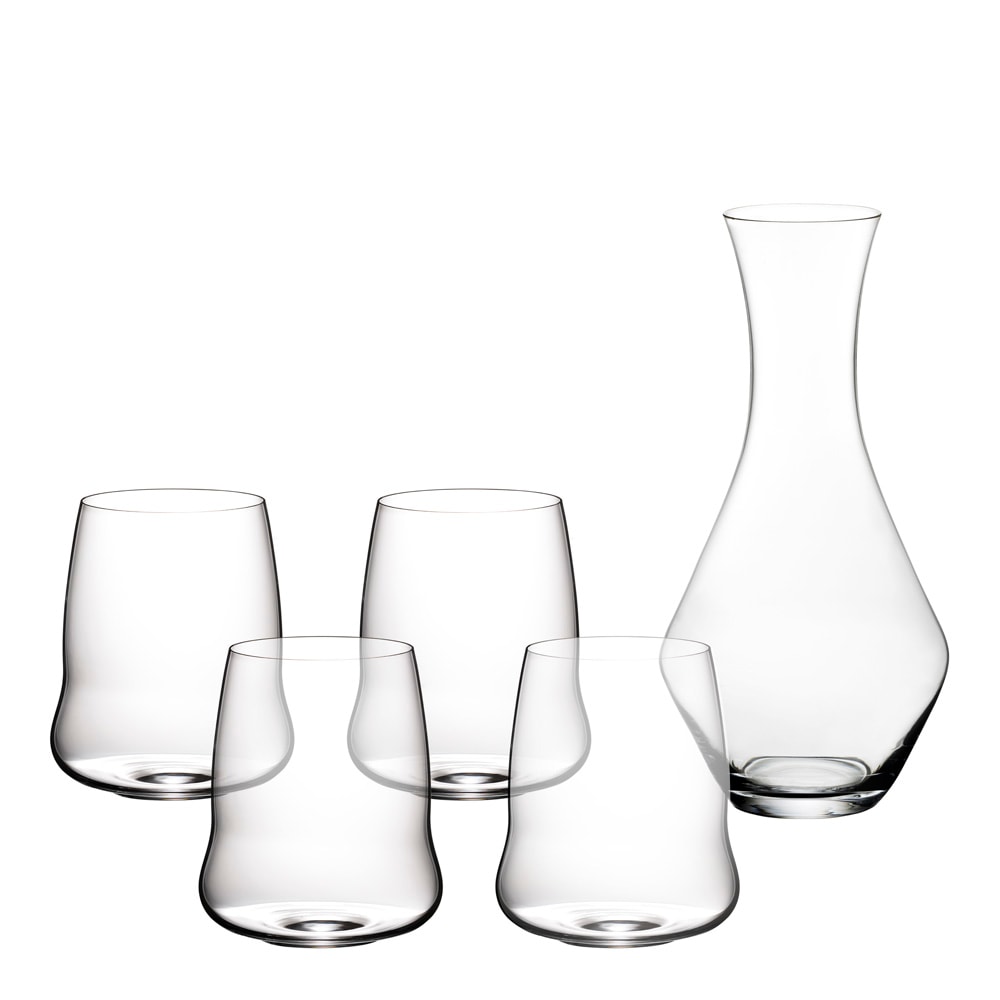 Stemless Wings Vinglas Cabernet Sauvignon 4-pack+Karaff