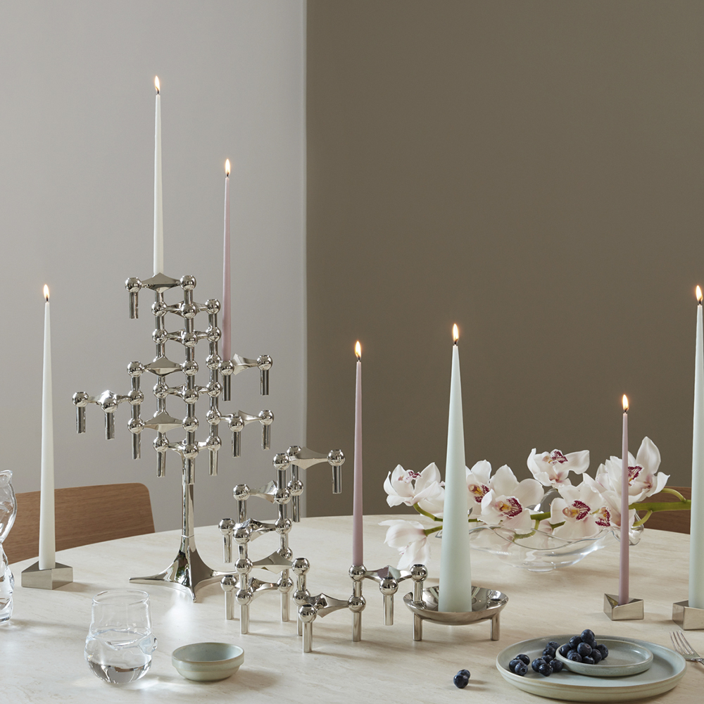 Stoff Nagel Kronljus 29 cm 6-pack Latte