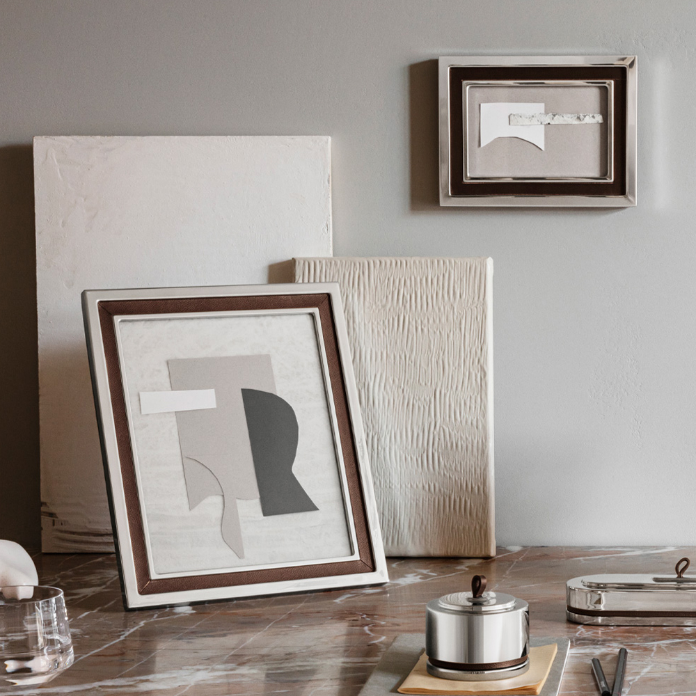 Manhattan Fotoram Liten 20x15 cm Rostfritt stål/Läder/Skinn