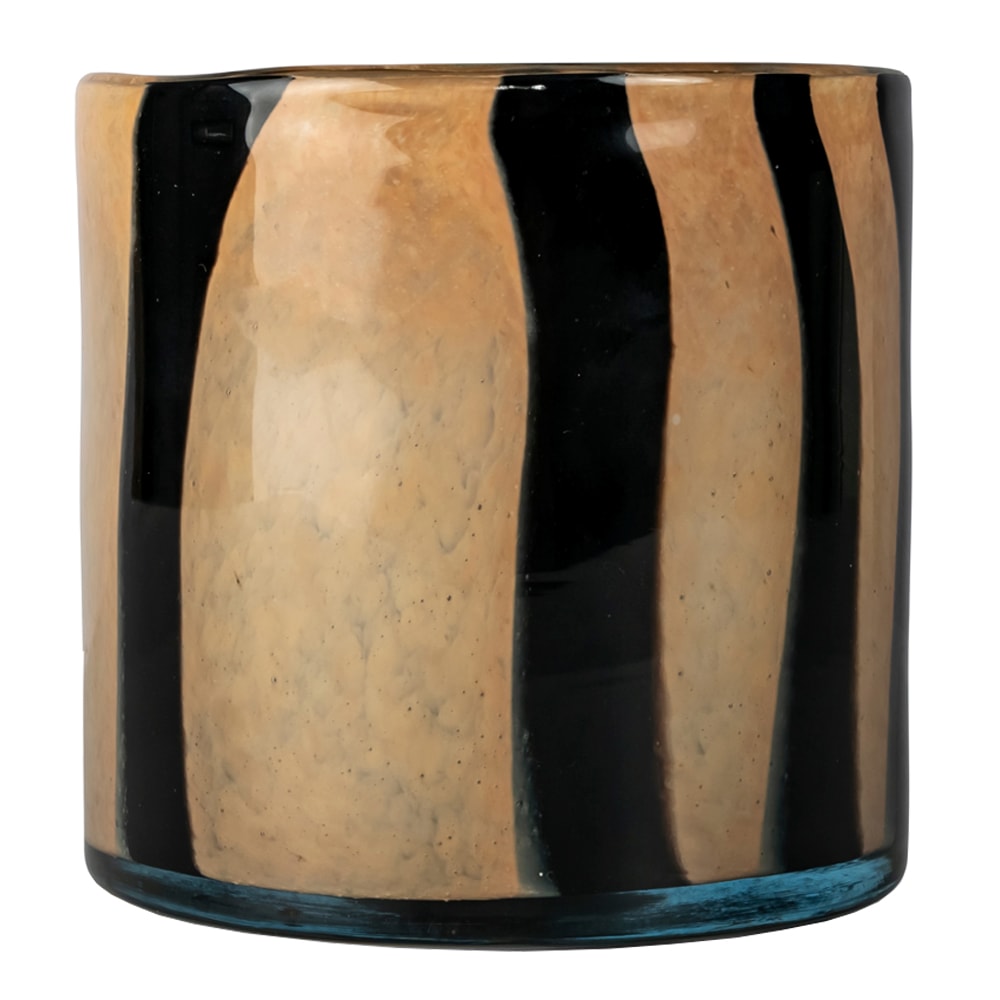 Calore Ljuslykta 15x15 cm Beige/Svart Rand