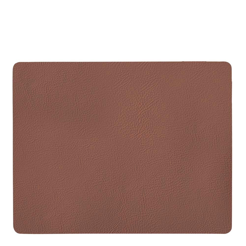 Quadro Bordstablett Återvunnet Läder 43x35 cm Brun