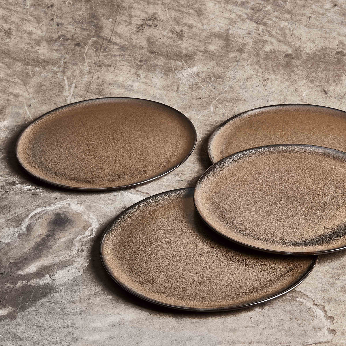 Raw Tallrik Stengods 28 cm Metallic Brown