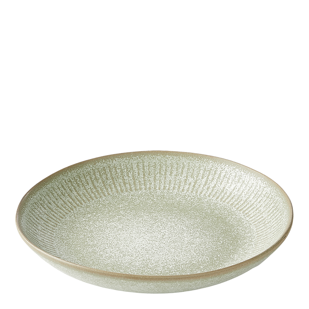 Relief Stoneware Djup Tallrik 22 cm Grön