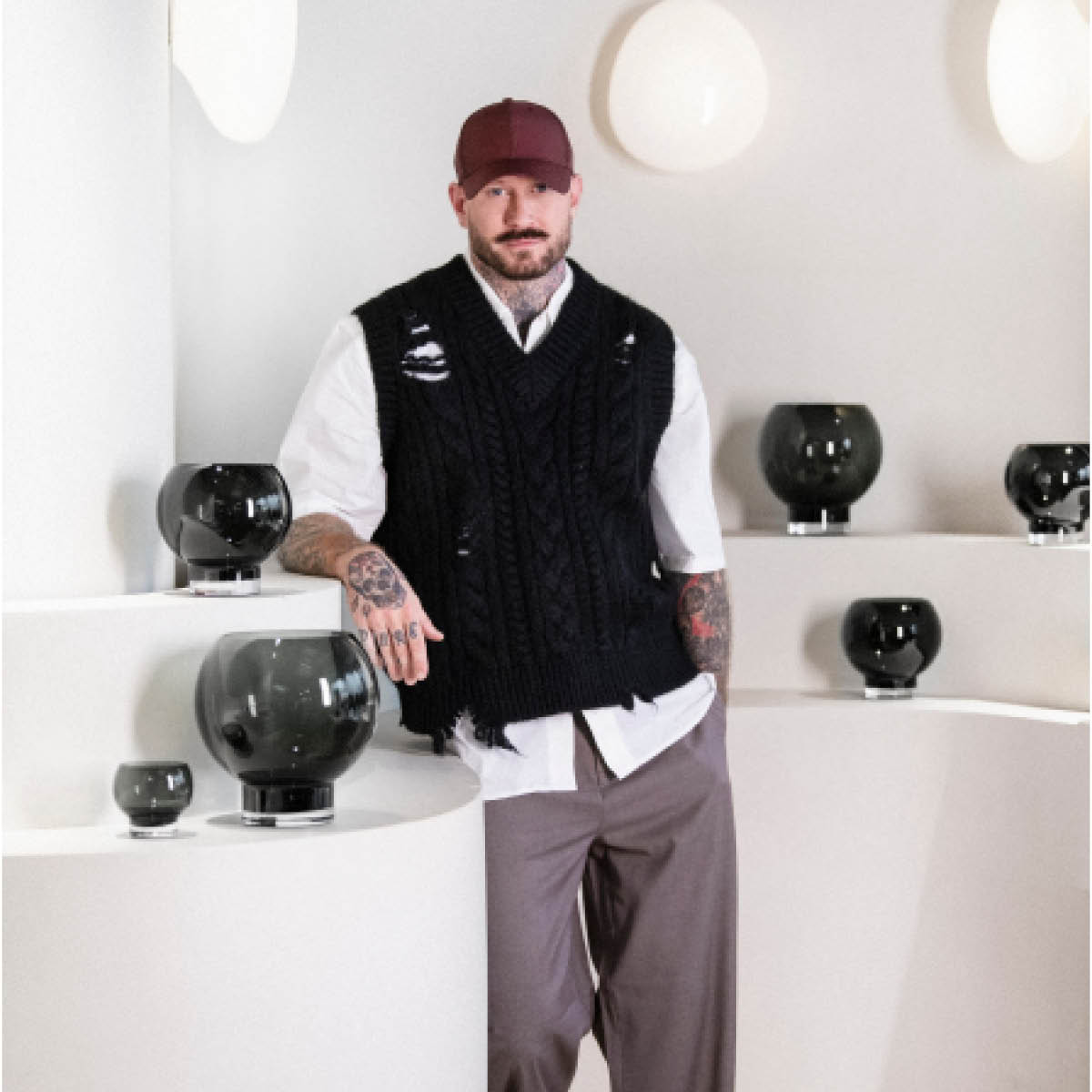 Galaxie Lykta/Vas 17 cm Grå