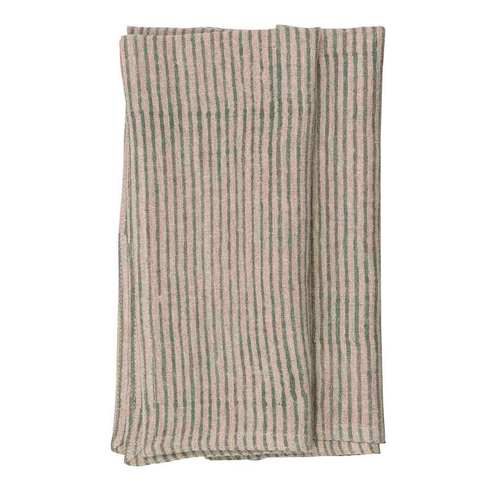 Stripe Servett Lin 50x50 cm 2-pack Grön