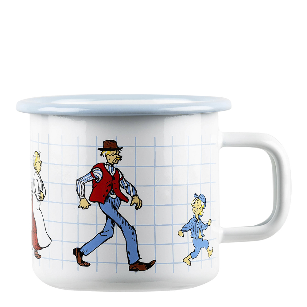 Emaljmugg Emil i Lönneberga 37 cl Vit/Ljusblå