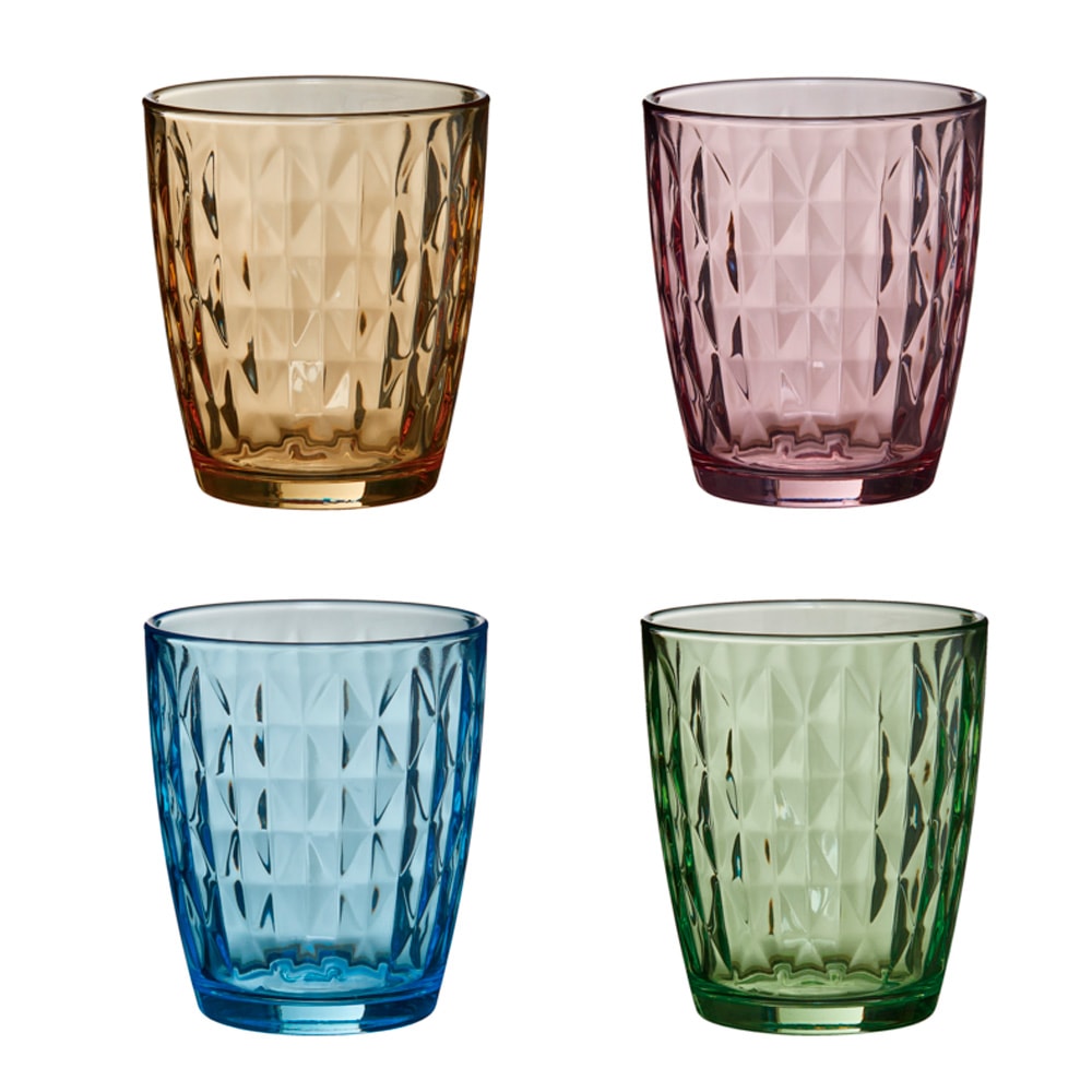 Mosaic Vattenglas 34 cl 4-pack Flerfärgad