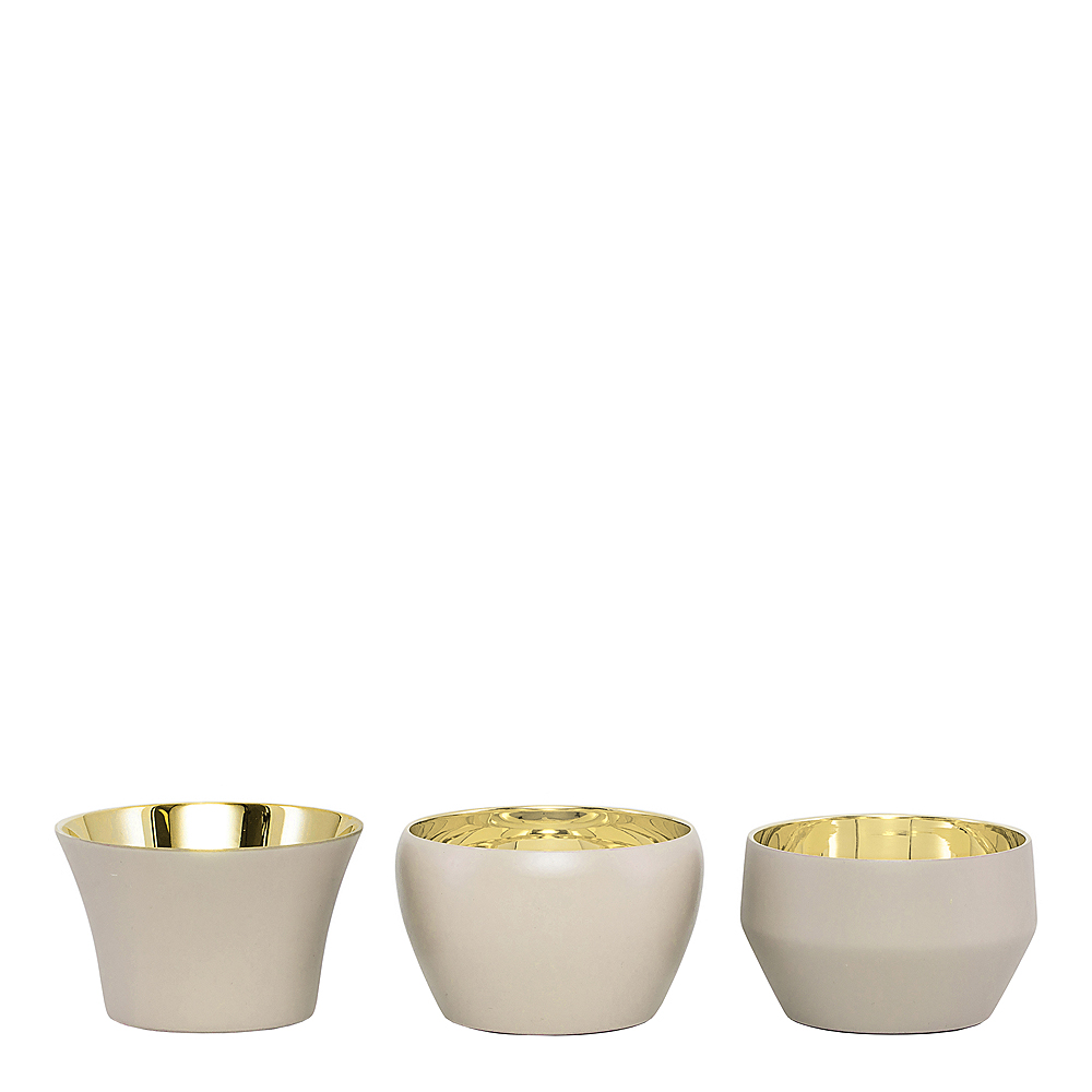 Kin Ljuslykta 3-pack Beige