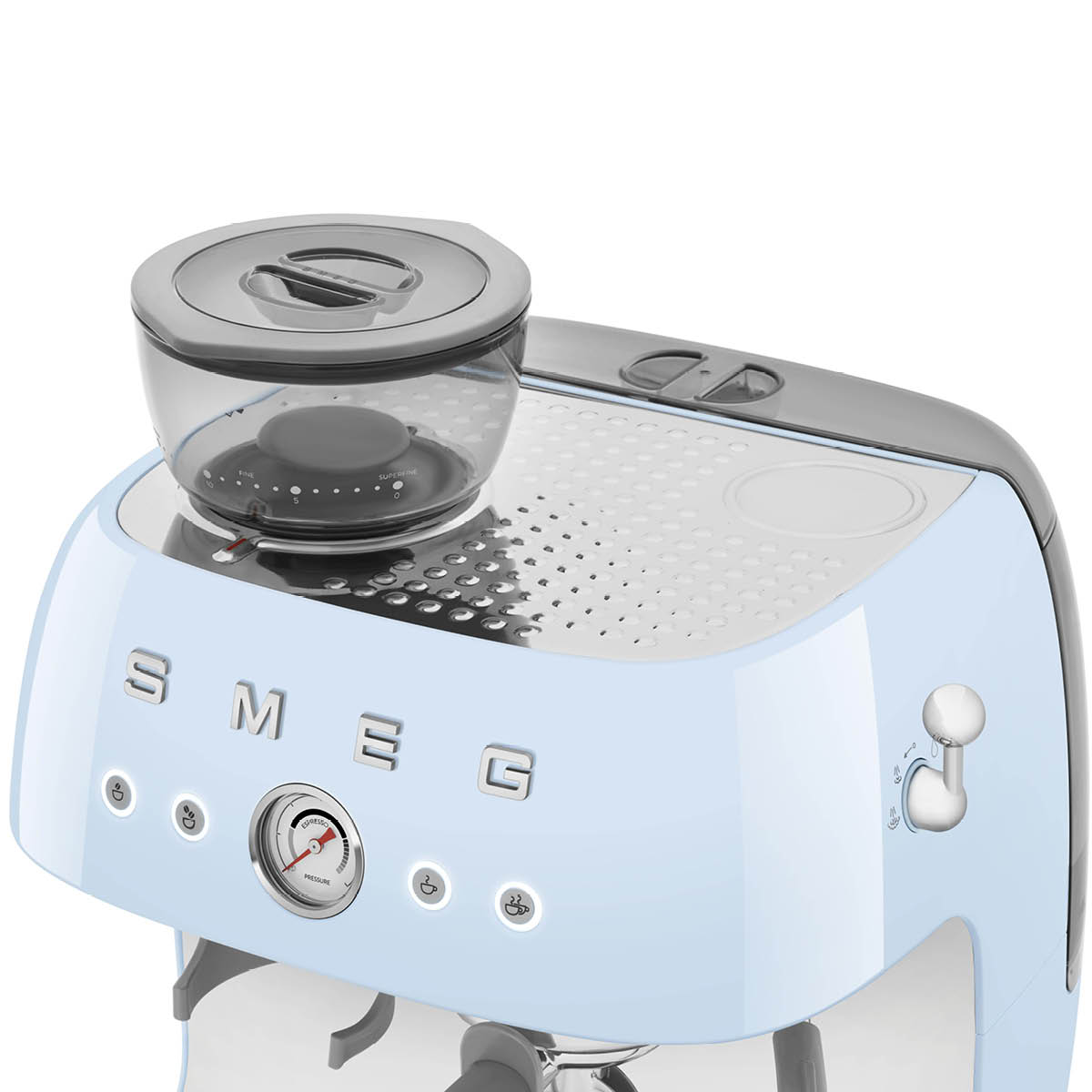 Smeg Manuell Kaffemaskin med Kvarn Pastellblå