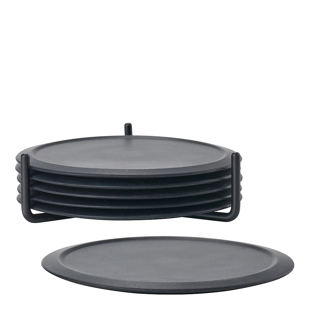 Singles Glasunderlägg SilIkon 6-pack Svart