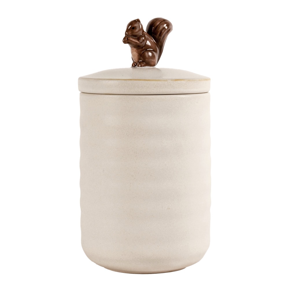 Ellen Ekorreburk med lock 13.5cm Benvit