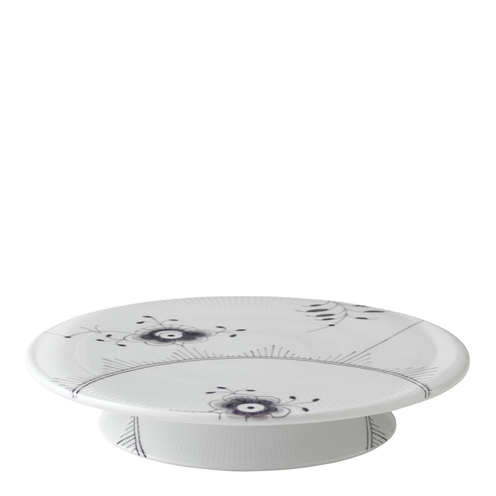 Black Fluted Mega Tårtfat på fot 32 cm