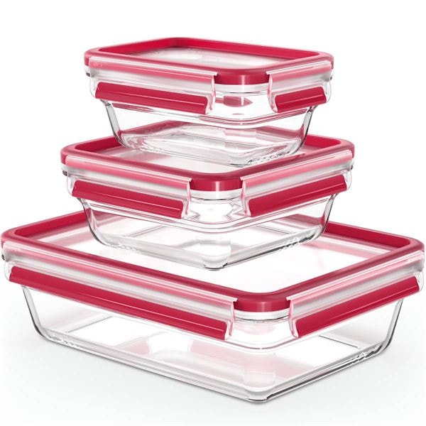 Masterseal Glass Fresh Box Set 3 Delar Röd
