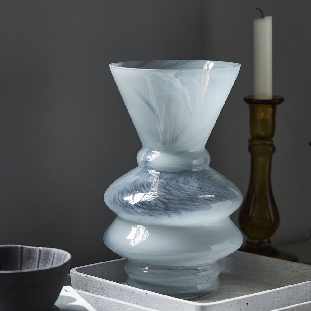 Viel Vas 25x16 cm Isblå