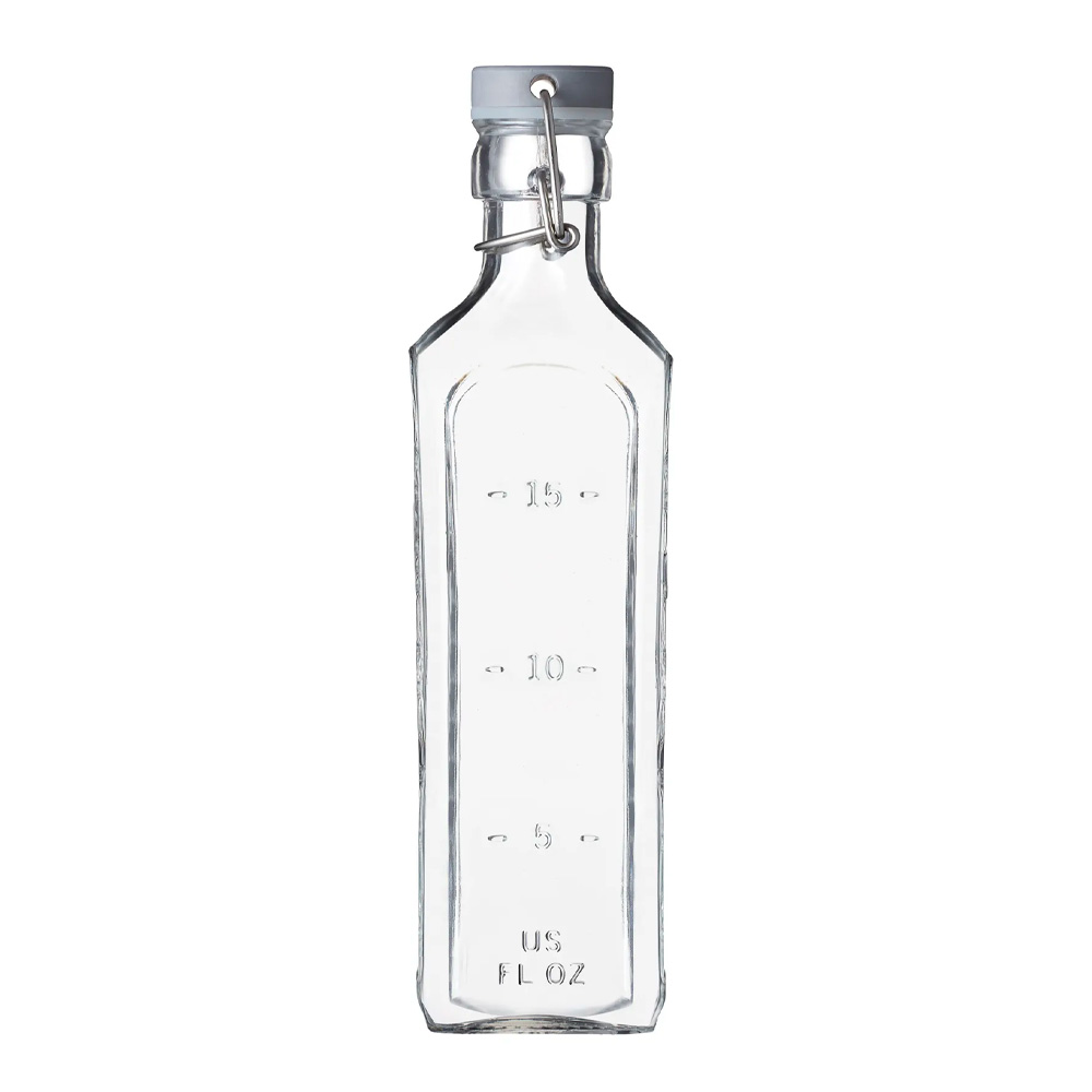 Clip Top Flaska Fyrkantig Bygellock 0,6 L Klar